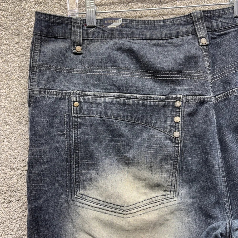Vintage Raider Infamous Y2k Skater Baggy Wide-leg‎ Punk Mens 44 X 32 Distressed